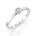 0,15 Karat Diamant Verlobungsring, Weißgold 585 / 14K, Weite 70 mm, Gewicht ca. 1.4 g.