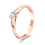 0,20 Karat Diamant Verlobungsring, Rotgold 750 / 18K, Weite 56 mm, Gewicht ca. 2.39 g.