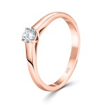 0,20 Karat Diamant Verlobungsring, Rotgold 585 / 14K, Weite 51 mm, Gewicht ca. 2.5 g.