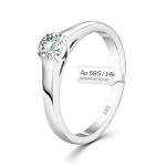 0,40 Karat Diamant Verlobungsring mit GIA Zertifikat, Weißgold 585 / 14K, Breite 1,7 mm,Weite 52 mm, Gewicht ca. 2.6 g.
