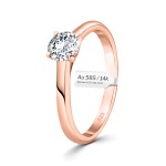 0,70 Karat Diamant Ring mit GIA Zertifikat, Rotgold 585 / 14K, Breite 1,7 mm,Weite 58 mm, Gewicht ca. 2.9 g.