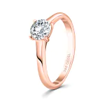 0,70 Karat Diamant Ring mit GIA Zertifikat, Rotgold 585 / 14K, Breite 1,7 mm,Weite 56 mm, Gewicht ca. 2.9 g.