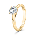 0,90 Karat Diamant Ring mit GIA Zertifikat, Gelbgold 585 / 14K, Breite 1,7 mm,Weite 51 mm, Gewicht ca. 3 g.