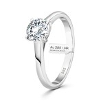 0,90 Karat Diamant Ring mit GIA Zertifikat, Weißgold 585 / 14K, Breite 1,7 mm,Weite 53 mm, Gewicht ca. 3 g.