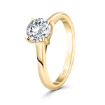 1 Karat Diamant Ring mit GIA Zertifikat, Gelbgold 585 / 14K, Breite 1,7 mm,Weite 54 mm, Gewicht ca. 3.5 g.