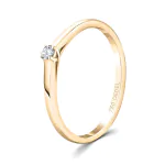 0,05 Karat Diamant Verlobungsring, Gelbgold 750 / 18K, Weite 56 mm, Gewicht ca. 1.86 g.