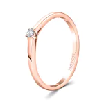 0,05 Karat Diamant Verlobungsring, Rotgold 750 / 18K, Weite 51 mm, Gewicht ca. 1.48 g.
