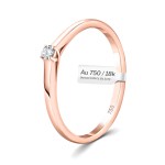 0,05 Karat Diamant Verlobungsring, Rotgold 750 / 18K, Weite 51 mm, Gewicht ca. 1.48 g.