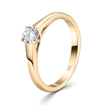 0,30 Karat Diamant Verlobungsring mit GIA Certifikate, Gelbgold 750 / 18K, Weite 58 mm, Gewicht ca. 2.84 g.