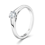0,30 Karat Diamant Verlobungsring mit GIA Zertifikat, Weißgold 750 / 18K, Breite 1,7 mm,Weite 49 mm, Gewicht ca. 2.84 g.