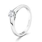 0,30 Karat Diamant Verlobungsring mit GIA Zertifikat, Weißgold 750 / 18K, Breite 1,7 mm,Weite 55 mm, Gewicht ca. 2.84 g.