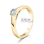 0,40 Karat Diamant Verlobungsring mit GIA Zertifikat, Gelbgold 750 / 18K, Breite 1,7 mm,Weite 50 mm, Gewicht ca. 3.41 g.