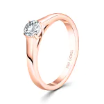 0,40 Karat Diamant Verlobungsring mit GIA Zertifikat, Rotgold 750 / 18K, Breite 1,7 mm,Weite 58 mm, Gewicht ca. 3.41 g.