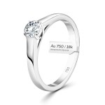 0,40 Karat Diamant Verlobungsring mit GIA Zertifikat, Weißgold 750 / 18K, Breite 1,7 mm,Weite 56 mm, Gewicht ca. 3.41 g.