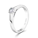 0,40 Karat Diamant Verlobungsring mit GIA Zertifikat, Weißgold 750 / 18K, Breite 1,7 mm,Weite 54 mm, Gewicht ca. 3.41 g.