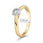 0,50 Karat Diamant Ring mit GIA Zertifikat, Gelbgold 750 / 18K, Breite 1,7 mm,Weite 55 mm, Gewicht ca. 3.41 g.