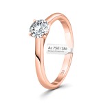 0,50 Karat Diamant Ring mit GIA Zertifikat, Rotgold 750 / 18K, Breite 1,7 mm,Weite 52 mm, Gewicht ca. 3.41 g.