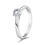 0,50 Karat Diamant Ring mit GIA Zertifikat, Weißgold 750 / 18K, Breite 1,7 mm,Weite 52 mm, Gewicht ca. 3.41 g.