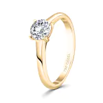0,70 Karat Diamant Ring mit GIA Zertifikat, Gelbgold 750 / 18K, Breite 1,7 mm,Weite 50 mm, Gewicht ca. 3.41 g.