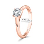 0,70 Karat Diamant Ring mit GIA Zertifikat, Rotgold 750 / 18K, Breite 1,7 mm,Weite 49 mm, Gewicht ca. 3.41 g.