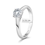 0,70 Karat Diamant Ring mit GIA Zertifikat, Weißgold 750 / 18K, Breite 1,7 mm,Weite 58 mm, Gewicht ca. 3.41 g.