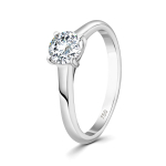 0,70 Karat Diamant Ring mit GIA Zertifikat, Weißgold 750 / 18K, Breite 1,7 mm,Weite 53 mm, Gewicht ca. 3.41 g.