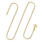 Goldkette als Singapurkette in Gelbgold 333 / 8 Karat, 38 cm lang, 1.2 mm breit, Gewicht ca. 1 g.