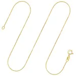 Goldkette als Venezianerkette in Gelbgold 333 / 8 Karat, 34 cm lang, 0.6 mm breit, Gewicht ca. 0.6 g.