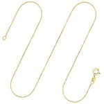 Goldkette als Venezianerkette in Gelbgold 375 / 9K, 60 cm lang, 0,6 mm breit, Gewicht ca. 1.3 g.