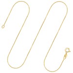 Goldkette als Venezianerkette in Gelbgold 585 / 14K, 38 cm lang, 0,6 mm breit, Gewicht ca. 1 g.