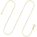Goldkette als Venezianerkette in Gelbgold 585 / 14K, 38 cm lang, 0,6 mm breit, Gewicht ca. 1 g.
