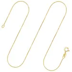 Goldkette als Venezianerkette in Gelbgold 750 / 18K, 45 cm lang, 0,6 mm breit, Gewicht ca. 1.3 g.