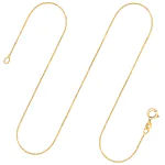 Goldkette als Venezianerkette in Gelbgold 333 / 8K, 38 cm lang, 0,7 mm breit, Gewicht ca. 1.2 g.