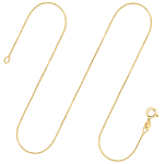 Goldkette als Venezianerkette in Gelbgold 375 / 9K, 36 cm lang, 0,7 mm breit, Gewicht ca. 1.2 g.