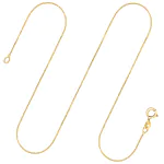 Goldkette als Venezianerkette in Gelbgold 375 / 9K, 42 cm lang, 0,7 mm breit, Gewicht ca. 1.4 g.