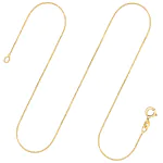Goldkette als Venezianerkette in Gelbgold 585 / 14K, 36 cm lang, 0,7 mm breit, Gewicht ca. 1.4 g.