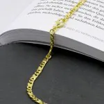 Armband als Dollarkette in Gelbgold 585 / 14 K, 22 cm lang, 3,7mm breit, Gewicht ca. 9.9 g.