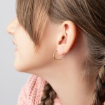 Ohrringe, Creolen, Gelbgold 333 / 8K, Außendurchmesser 15 mm, Breite 1.3 mm, Gewicht ca. 0.3 g