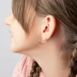 Goldene Creolen, Gelbgold in 1.3 mm rund