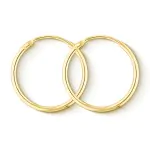 Ohrringe, Creolen, Gelbgold 750 / 18K, Außendurchmesser 20 mm, Breite 1.5 mm, Gewicht ca. 0.8 g