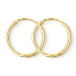 Ohrringe, Creolen, Gelbgold 333 / 8K, Außendurchmesser 20 mm, Breite 1.5 mm, Gewicht ca. 0.6 g