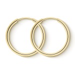 Ohrringe, Creolen, Gelbgold 585 / 14K, Außendurchmesser 25 mm, Breite 1.5 mm, Gewicht ca. 0.9 g