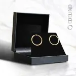Ohrringe, Creolen, Gelbgold 585 / 14K, Außendurchmesser 25 mm, Breite 1.5 mm, Gewicht ca. 0.9 g
