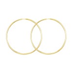 Ohrringe, Creolen, Gelbgold 585 / 14K, Außendurchmesser 60 mm, Breite 1.8 mm, Gewicht ca. 2.5 g