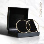 Ohrringe, Creolen, Gelbgold 585 / 14K, Außendurchmesser 50 mm, Breite 2 mm, Gewicht ca. 2.1 g