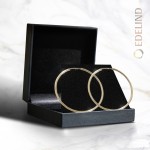 Ohrringe, Creolen, Gelbgold 750 / 18K, Außendurchmesser 50 mm, Breite 2 mm, Gewicht ca. 2.3 g