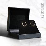 Ohrringe, Creolen, Gelbgold 585 / 14K, Außendurchmesser 15 mm, Breite 2 mm, Gewicht ca. 0.5 g