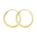 Ohrringe, Creolen, Gelbgold 750 / 18K, Außendurchmesser 20 mm, Breite 2 mm, Gewicht ca. 0.89 g