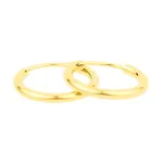Ohrringe, Creolen, Gelbgold 750 / 18K, Außendurchmesser 20 mm, Breite 2 mm, Gewicht ca. 0.89 g