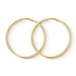 Ohrringe, Creolen, Gelbgold 585 / 14K, Außendurchmesser 50 mm, Breite 2 mm, Gewicht ca. 2.1 g